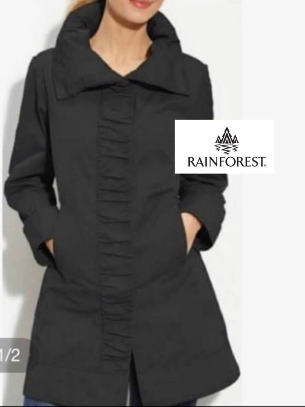 Rainforest Black Packable raincoat, S, CB2687